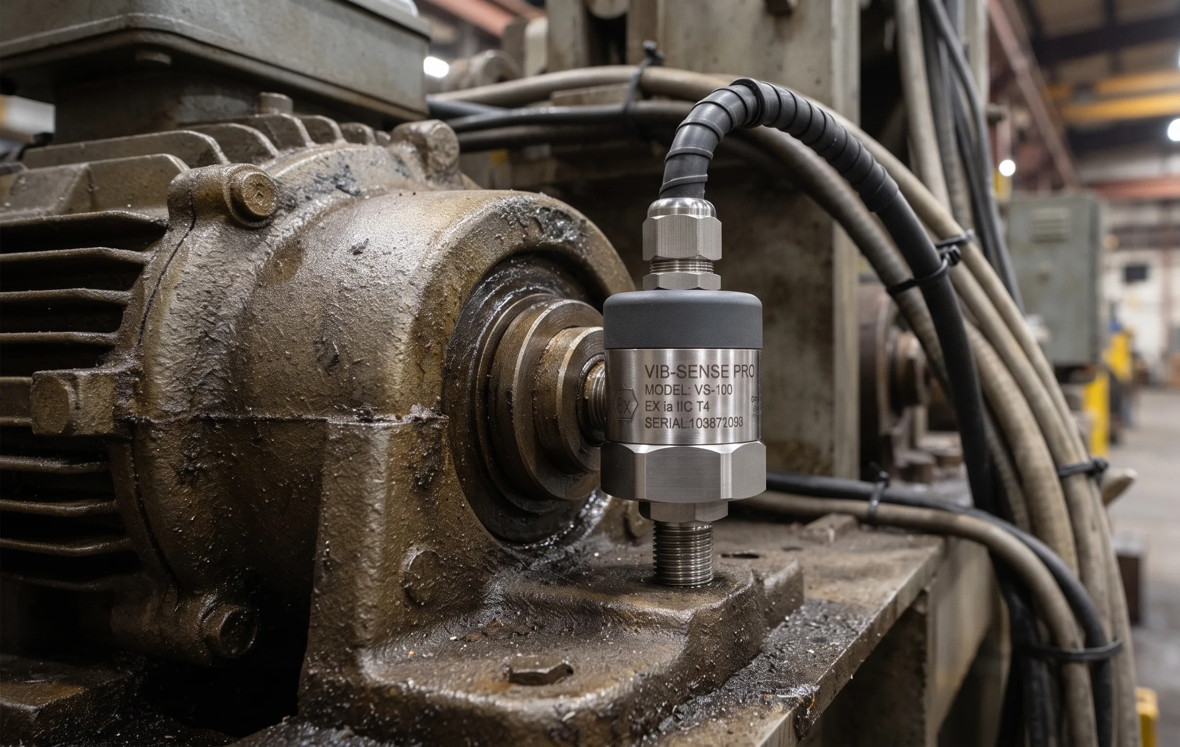 SunBio industrial tri-axial vibration sensor for equipment predictive maintenance and anomaly detection